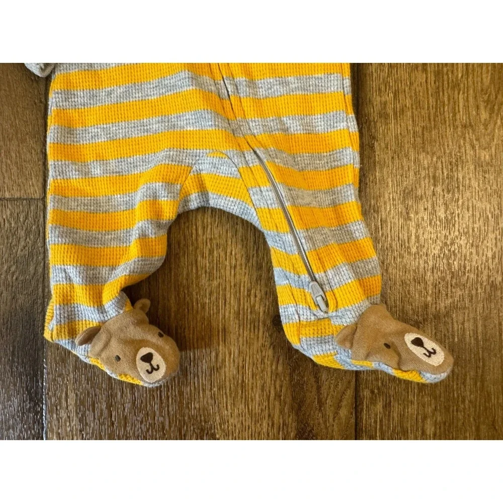 Carters Preemie Baby Boy‎ Sleeper Zip Outfit Romper Clothes Thermal Stripe Bear